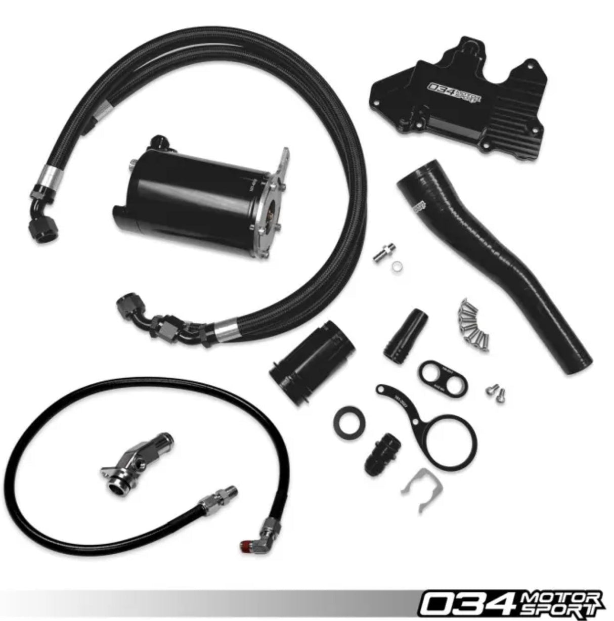 034-101-1020 - 034 Motorsport Stage 2 Billet Catch Can Kit, 8V/8V.5 Audi S3 & Mk7/Mk7.5 VW Golf R AWD