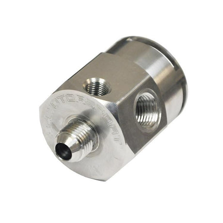 034-106-5001-RAW Fuel Pressure Regulator (FPR) Housing Adapter, Remote Mount, Billet Aluminum - Aluminum (Raw)