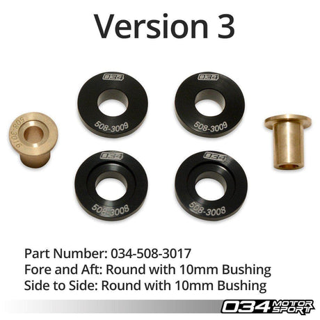 034 Billet Solid Manual Shifter Bushing Kit - 034-MT-SSBK