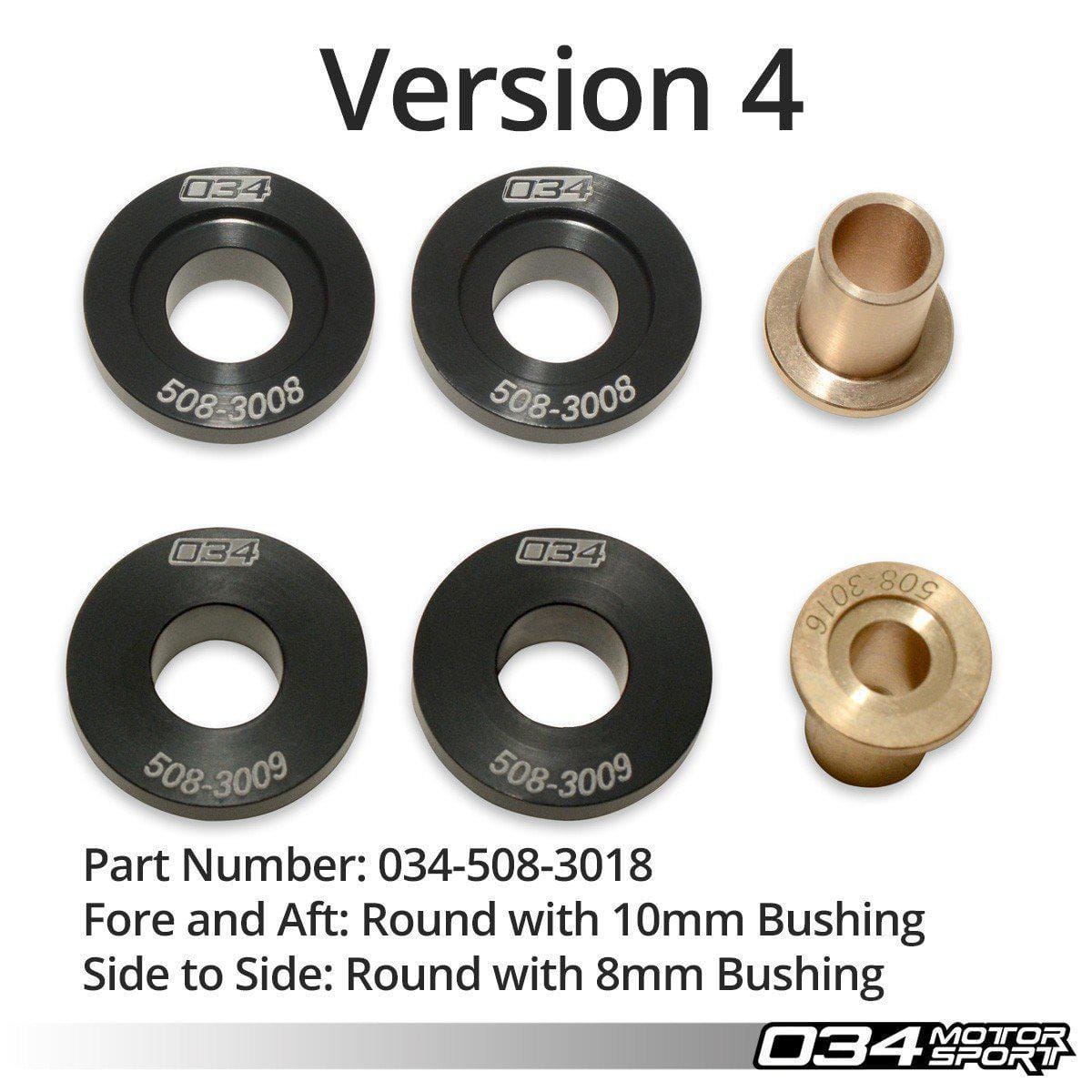 034 Billet Solid Manual Shifter Bushing Kit - 034-MT-SSBK