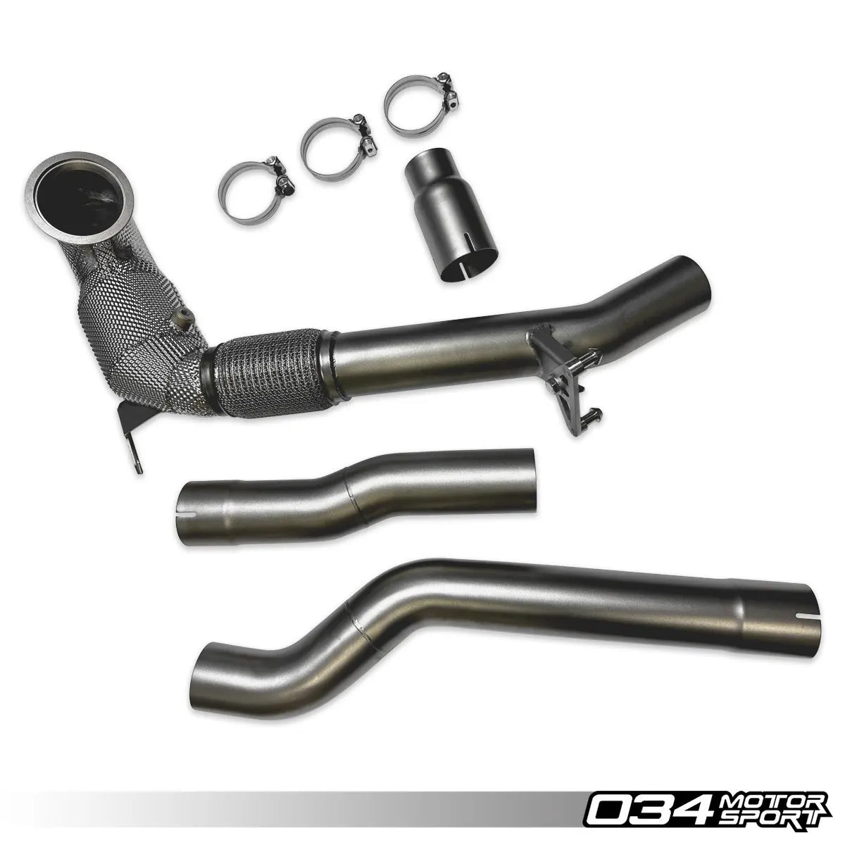 034 Motorsport - (MQB EVO) Stainless Steel Downpipe - Volkswagen Golf MK8R & Audi 8Y S3 - 034-105-4054