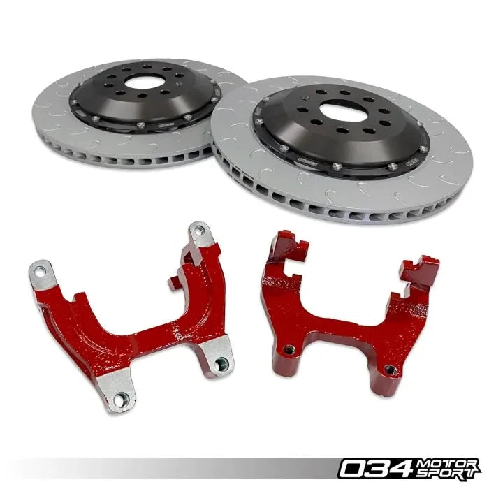 034 Motorsport - Volkswagen & Audi MQB 350 MM Rear Brake Rotor Upgrade - 034-301-2004 - RED Wheels and Braking 034Motorsport