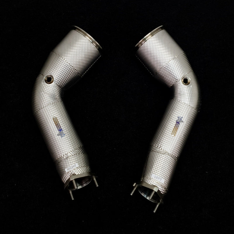 REDSTAR - DOWNPIPES FOR AUDI SQ8 / RSQ8 / SQ7 PORSCHE CAYENNE TURBO 4.0TFSI (CAT - HJS HD 200CPSI 130MM) (HEATSHIELD - YES) (OPF VERSION - YES)