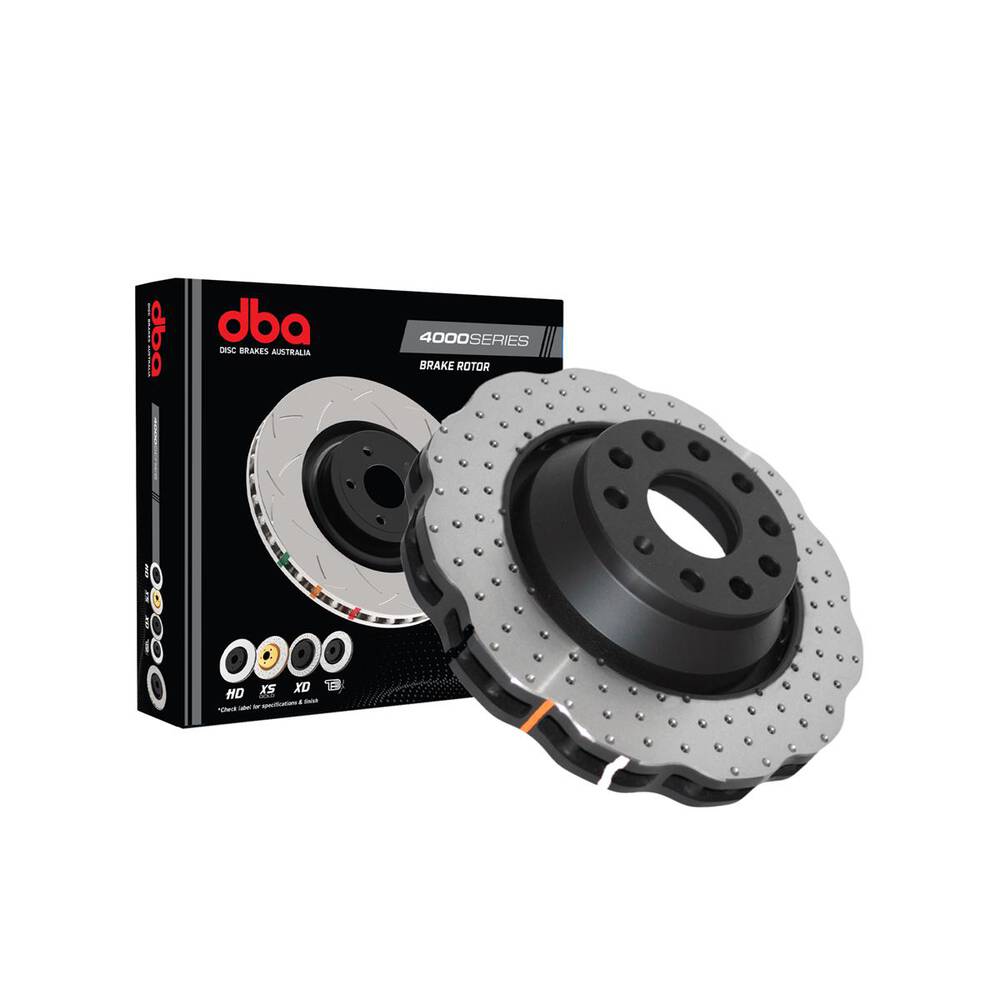 DBA T3 4000XD Wave Drilled/Dimpled Rotors PAIR Audi S3 8P 8V/VW Golf R32 Mk5/Golf GTI & R Mk6,7,8 (Rear, 310 x 22mm)