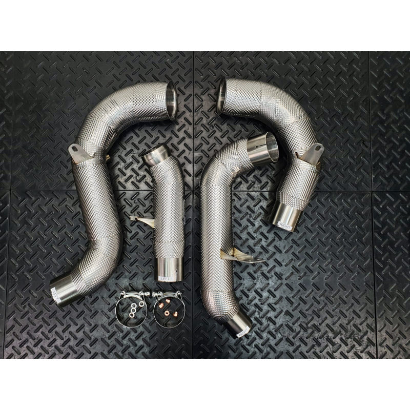 REDSTAR - MERCEDES 2020+ GLE63 W167 C167 C293 CATLESS DOWNPIPES HEAT SHIELDED
