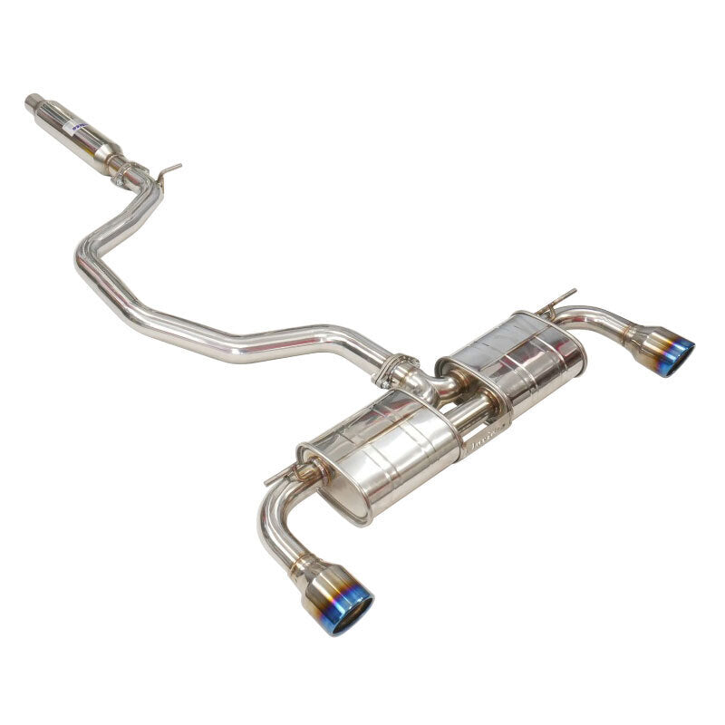 Invidia R400 Cat Back Exhaust w/Round Ti Rolled Tips - VW Golf GTI Mk7