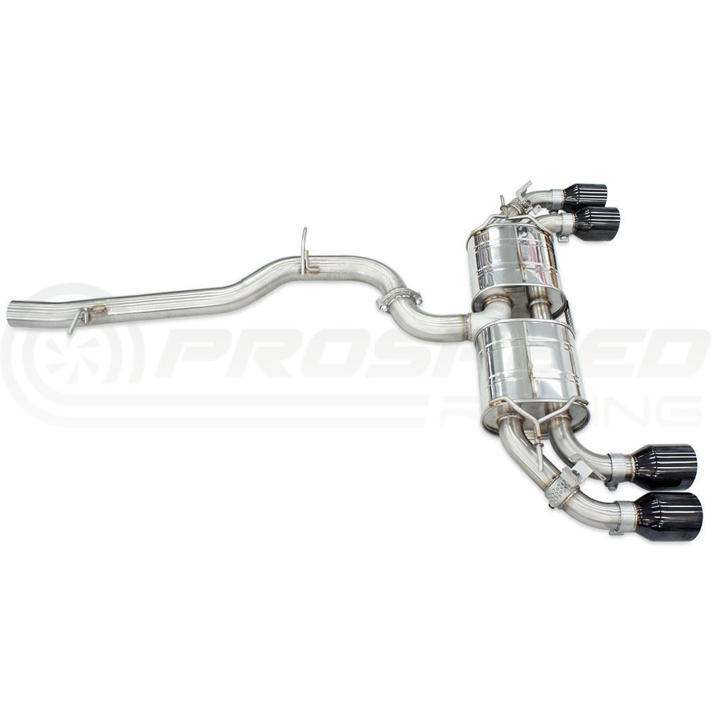 Invidia R400 "Signature Edition" Valved Cat Back Exhaust w/Round Black Tips - VW Golf R Mk8