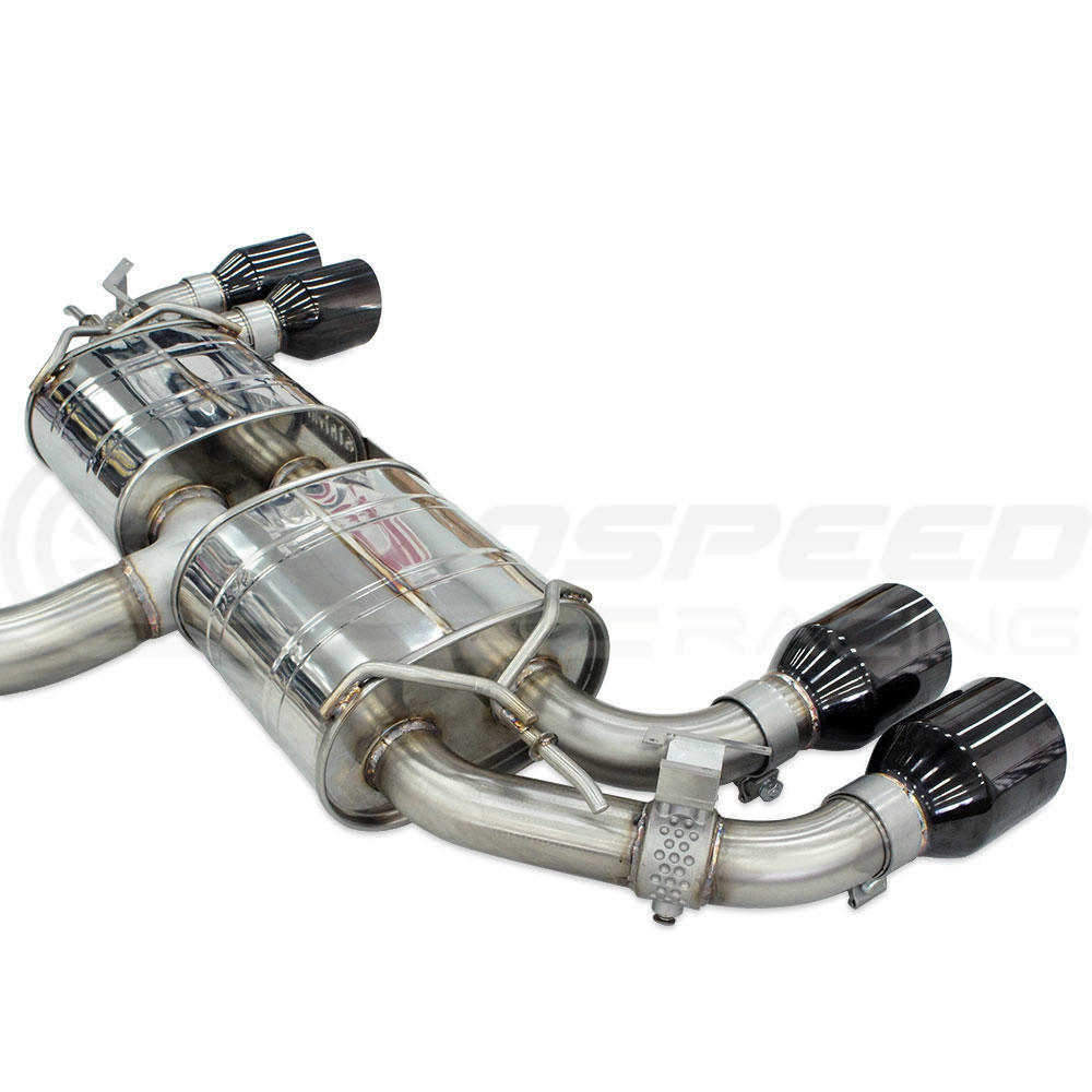 Invidia R400 "Signature Edition" Valved Cat Back Exhaust w/Round Black Tips - VW Golf R Mk8