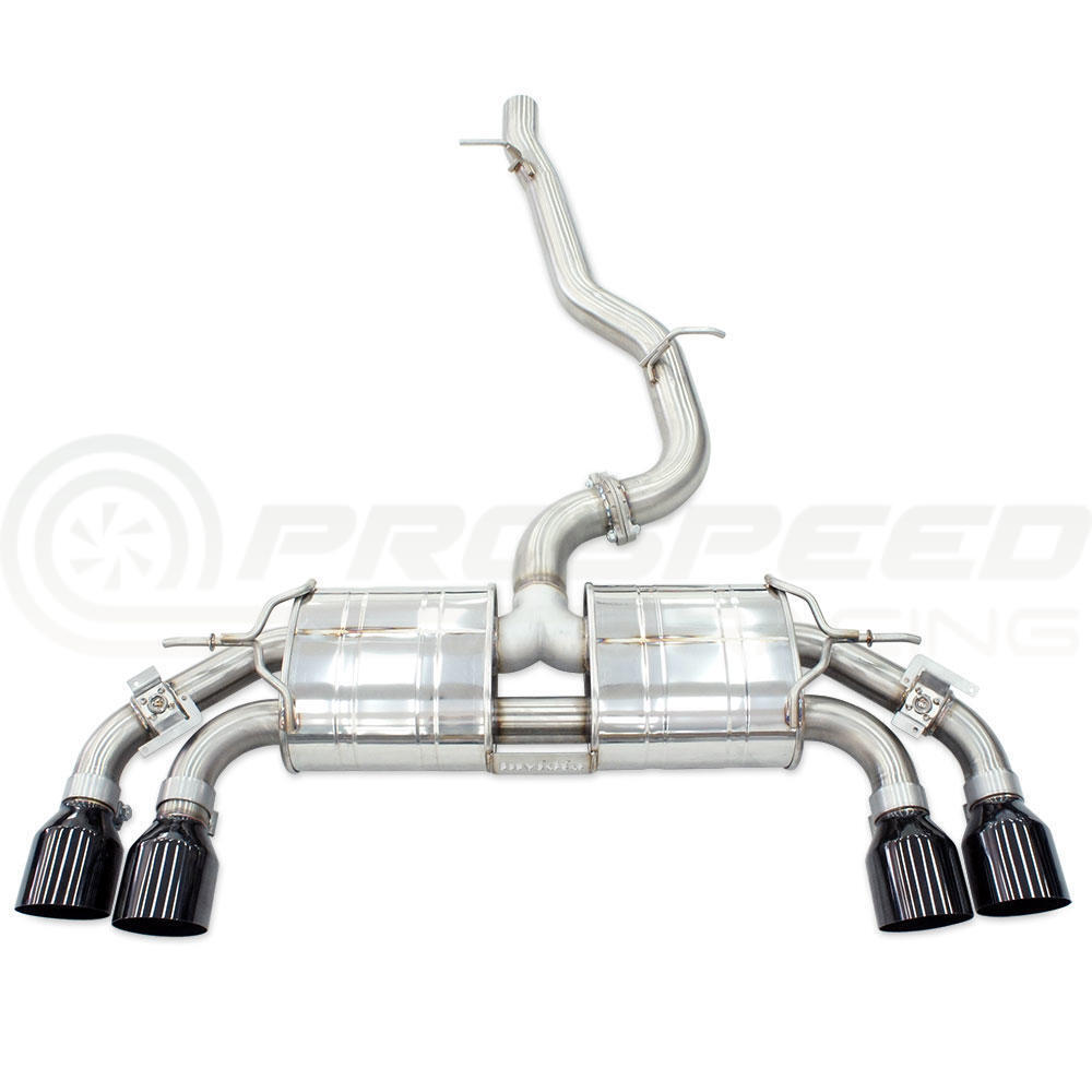 Invidia R400 "Signature Edition" Valved Cat Back Exhaust w/Round Black Tips - VW Golf R Mk8