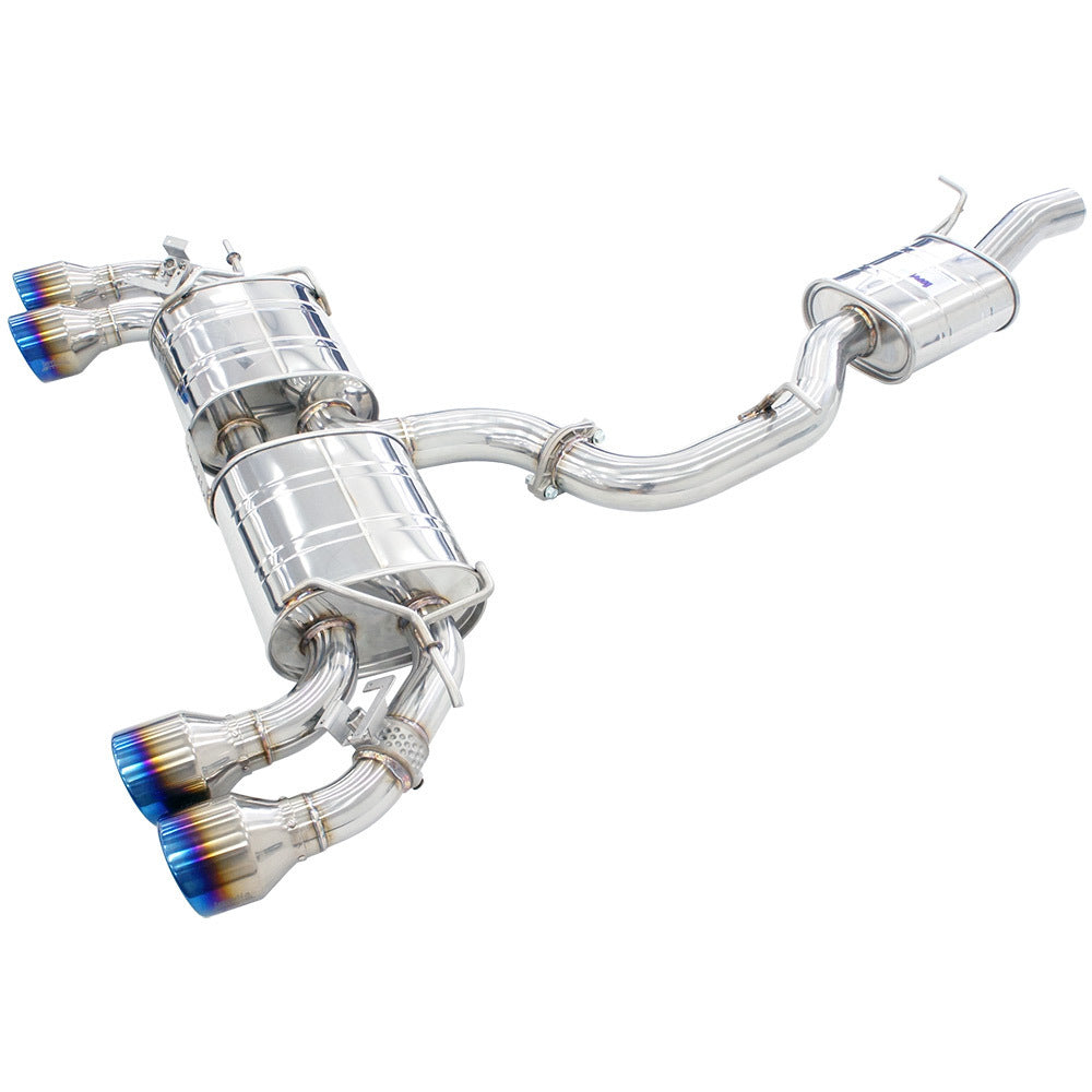 Invidia R400 Valved Cat Back Exhaust w/Round Ti Tips - VW Golf R Mk8
