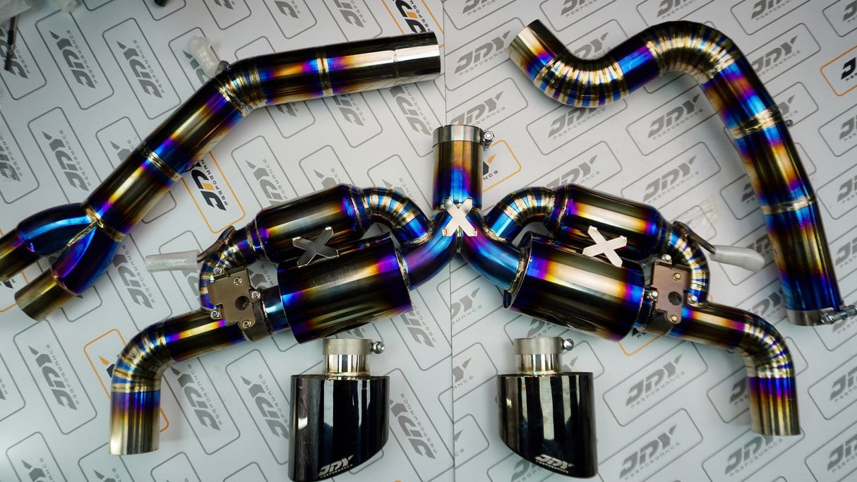 JDY Performance - 2.5T RS3 Hatch Racing Titanium Exhaust - Catback - BLACK TIPS