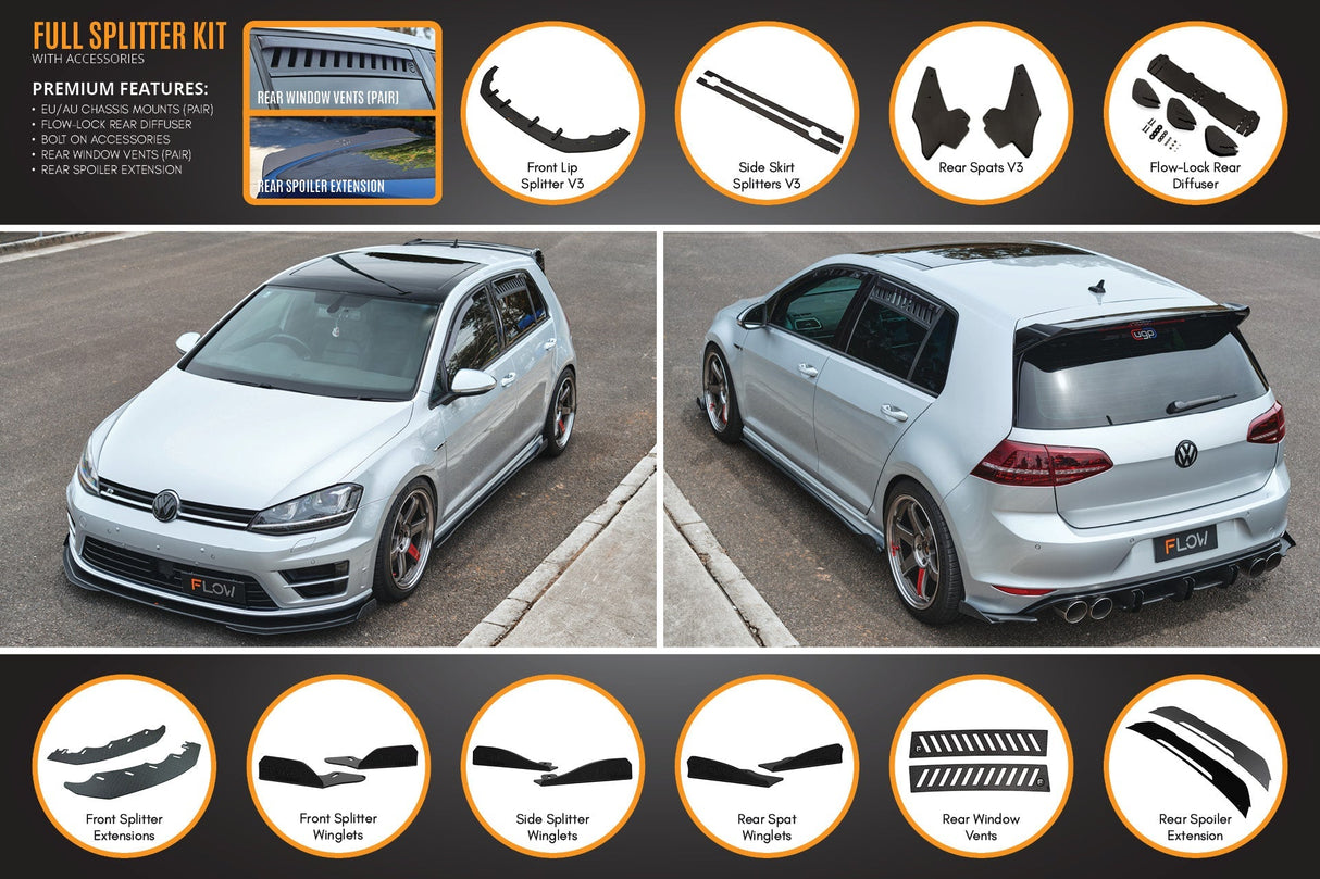 MK7 Golf R (EU/AU) Full Lip Splitter Set