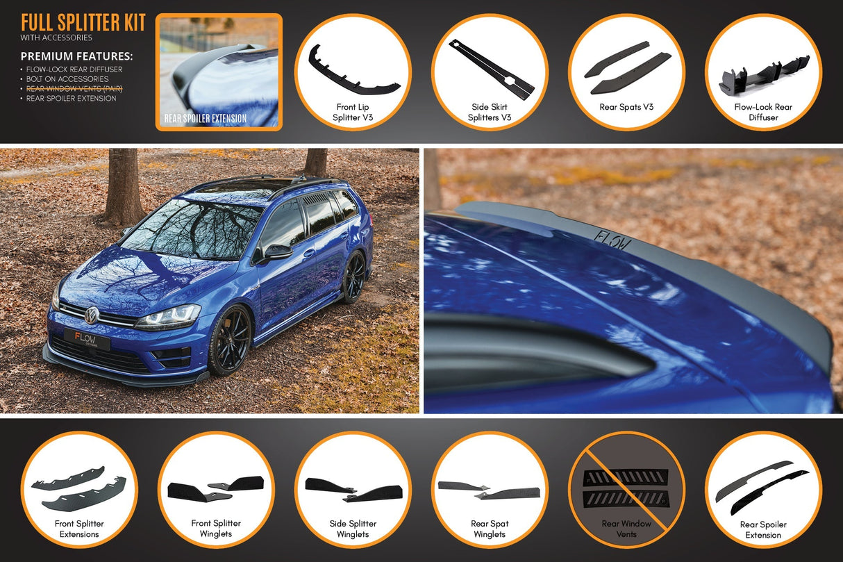 MK7 Golf R Wagon - Full Lip Splitter Set