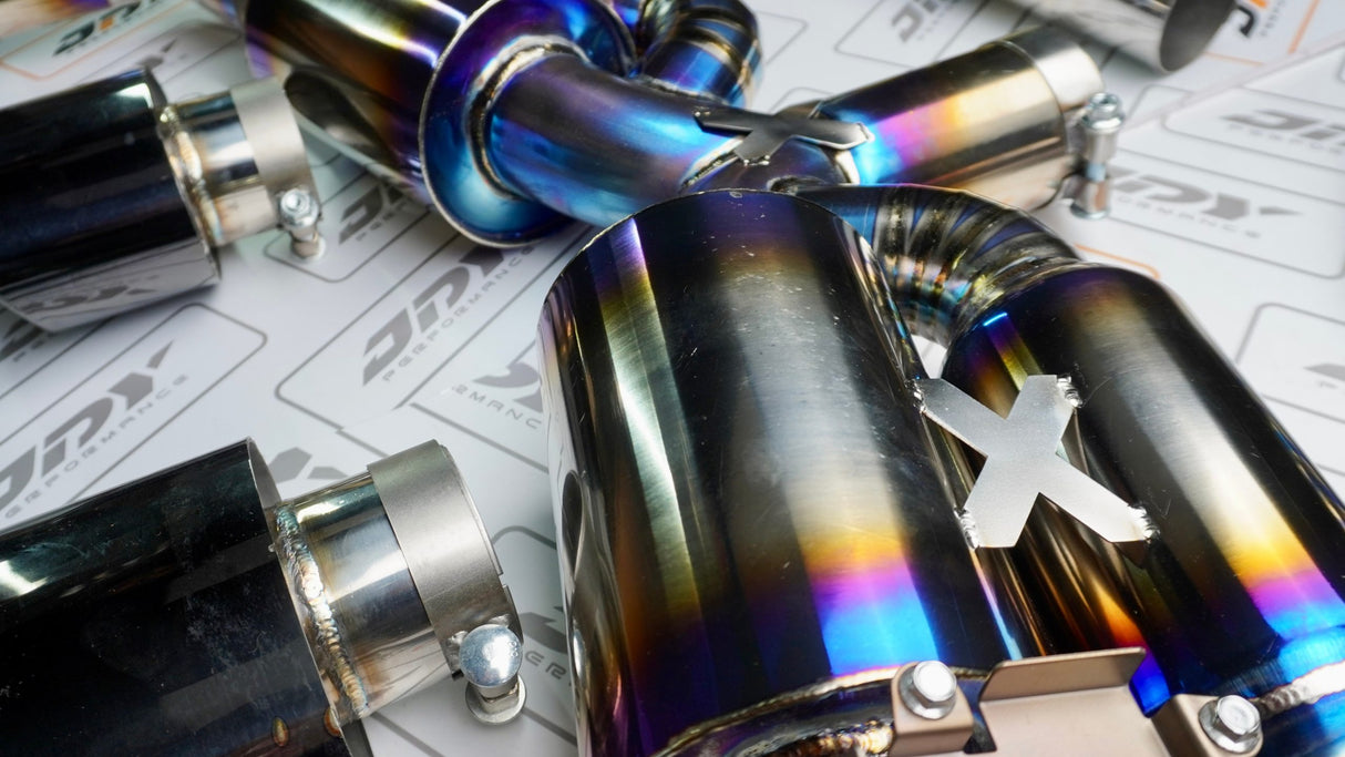 JDY Performance - 2.5T TTRS 8J Racing Titanium Exhaust - Catback - BLACK TIPS image 6