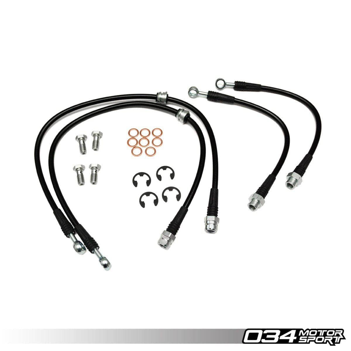 034-303-0017 STAINLESS STEEL BRAIDED BRAKE LINE KIT, 8P AUDI A3 & MKVI VOLKSWAGEN GOLF/RABBIT/GTI/JETTA/GLI W/ BOSCH CALIPERS