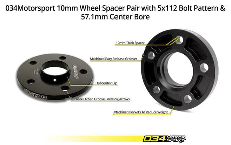 034 Dynamic + Flush Wheel Spacer Kit, MK5/6 Volkswagen GOLF GTI / R- 034-604-7012