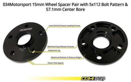 034 Dynamic + Flush Wheel Spacer Kit, MK5/6 Volkswagen GOLF GTI / R- 034-604-7012