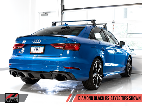 AWE Track Edition Exhaust for Audi 8V RS 3 - Diamond Black RS-style Tips image 2