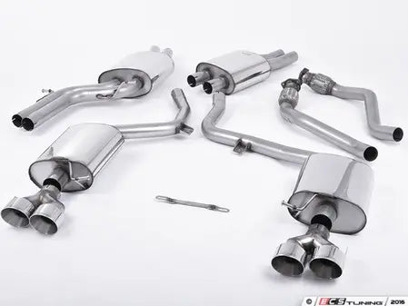 MILLTEK Cat-back – Audi S4 3.0 TFSI B8, EC-Approved, Quad Polished Tips [SSXAU261]