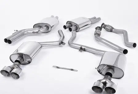 MILLTEK Cat-back – Audi S4 3.0 SuperCharged V6 B8, Race Version, Quad Polished Tips [SSXAU268]