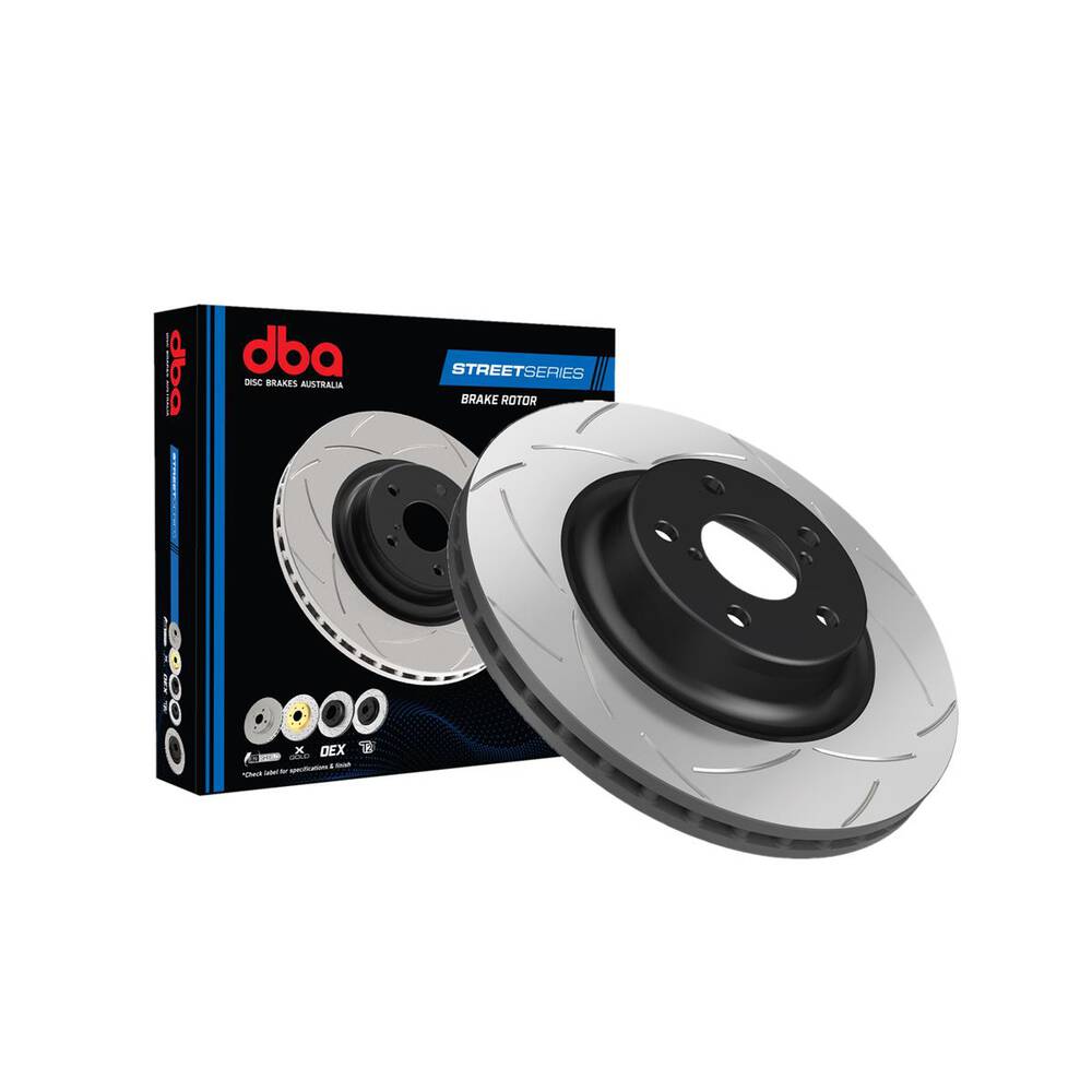 DBA T2 Street Slotted Rotors PAIR Audi S3 8V/VW Golf R Mk7/GTI Mk8 (Front, 340 x 30mm)