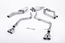 MILLTEK Cat-back – Audi S5 3.0TFSI quattro S tronic B8 Race Version, Quad Polished Tips [SSXAU265]