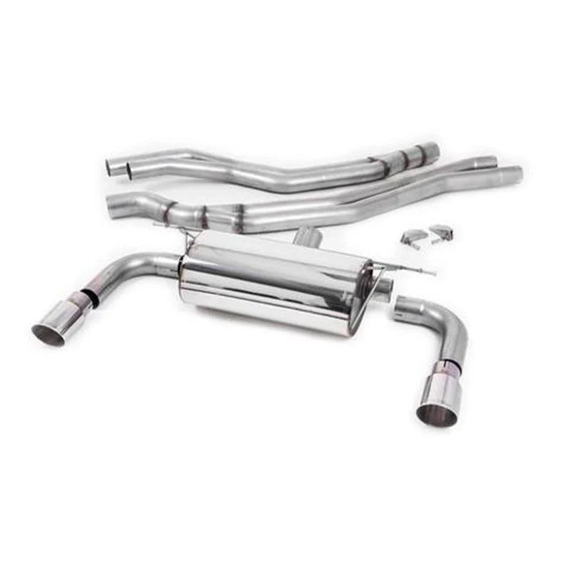 MILLTEK Cat-back – BMW M240i (F22 LCI), Non-Resonated Race, Titanium GT-90 Trims [SSXBM1058]