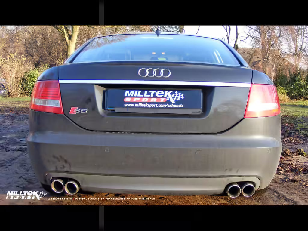 MILLTEK Cat-back – Audi S6 5.2 V10 C6 FSI quattro, EC Approved Resonated (quieter) [SSXAU621]