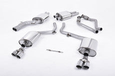 MILLTEK Cat-back – Audi S4 3.0 TFSI B8, Race Version, Dual Cerakote Black Oval Tips [SSXAU240]